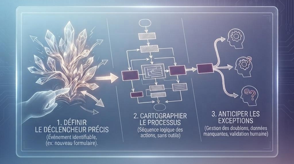 Construire son premier workflow (Partie 1) : définir le déclencheur et cartographier le processus | Surelly-Studio